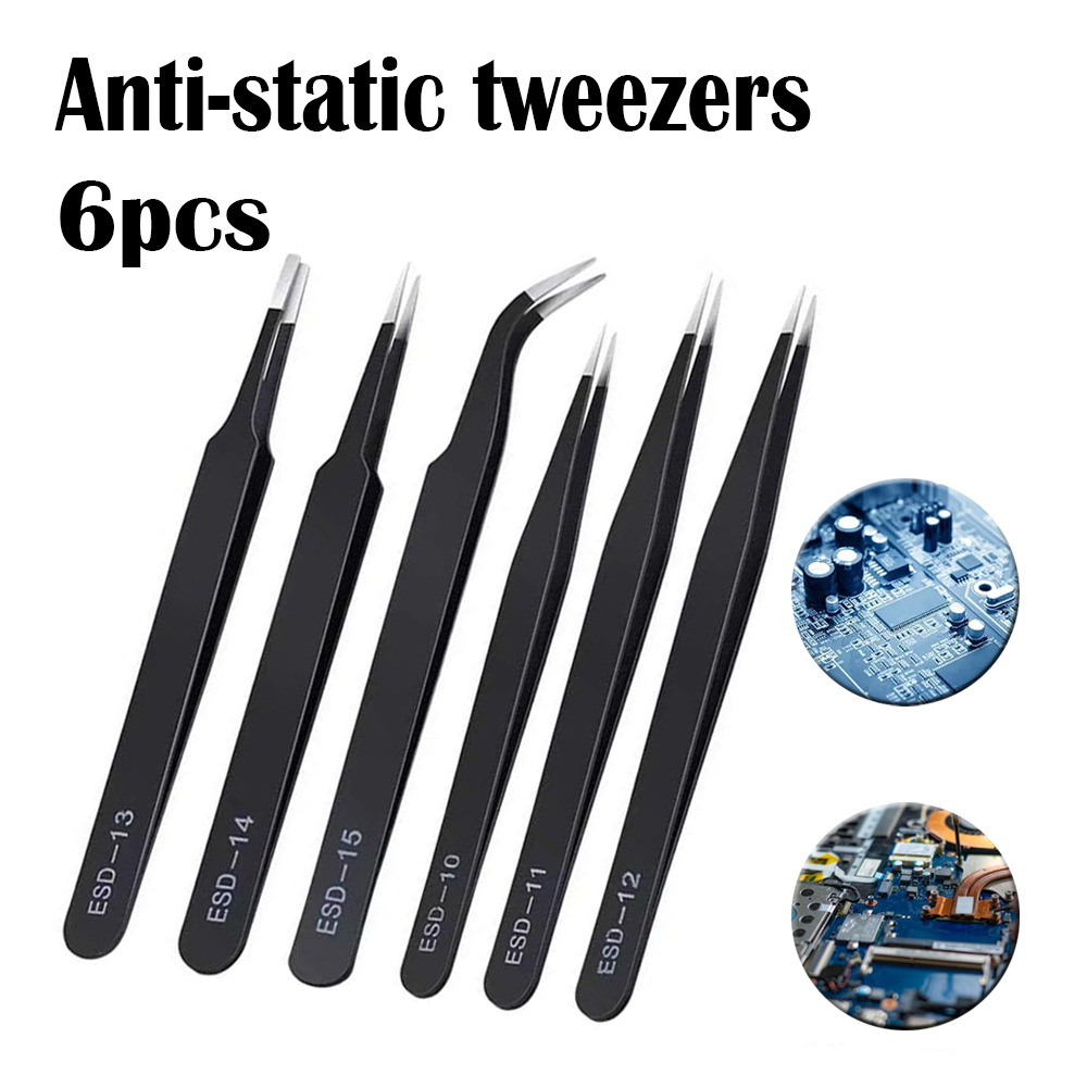Diy Electronics Repair - VETUS Pinzette antistatiche in acciaio inossidabile