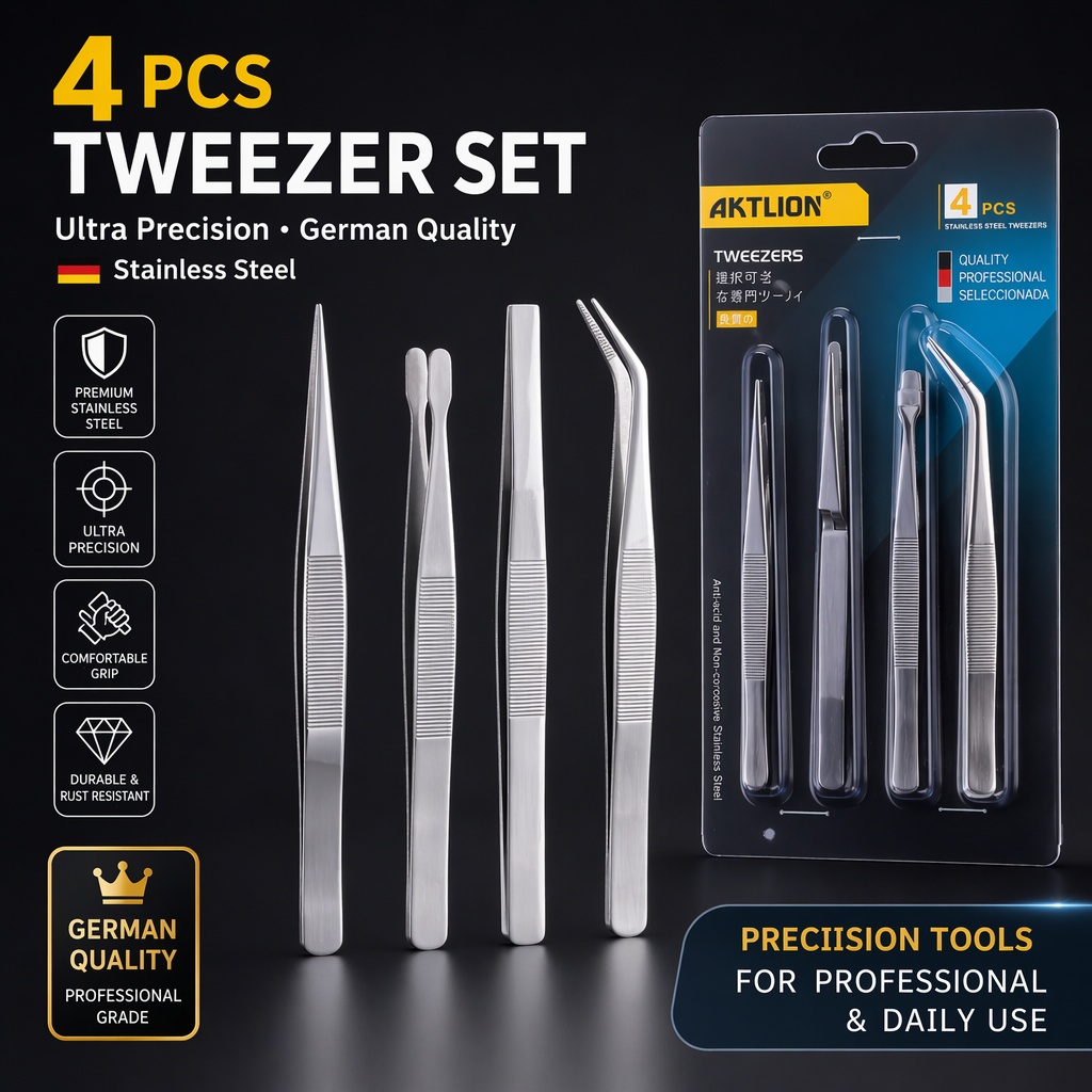 Diy Electronics Repair - Set di 4 Pinzette di Precisione
