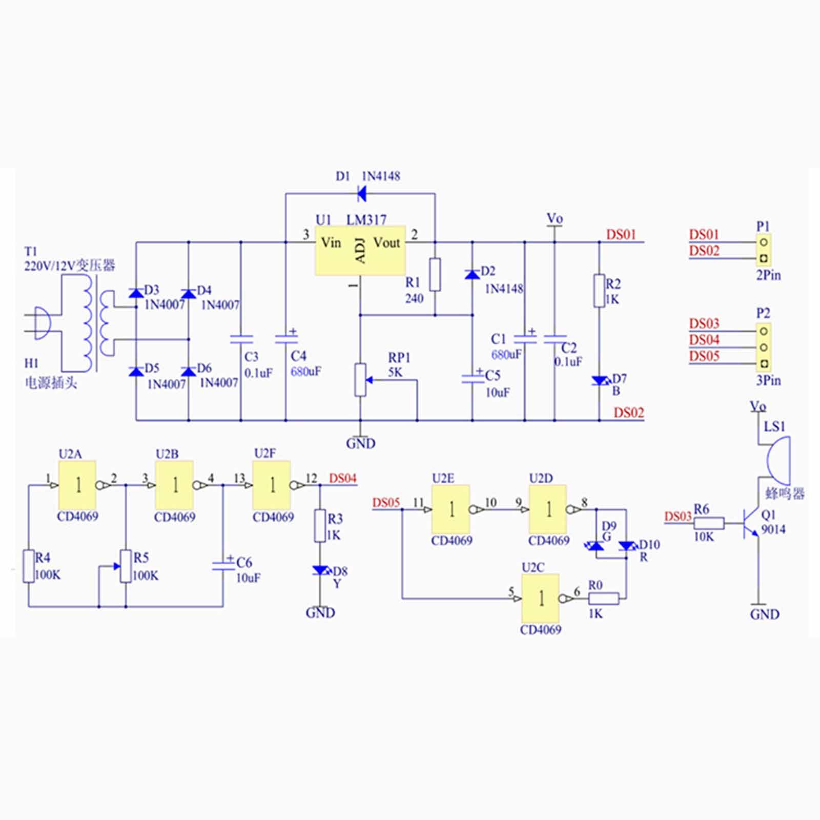 Diy Home Electronics Lab - Kit Regolatore di Tensione Regolabile Fai-da-Te,