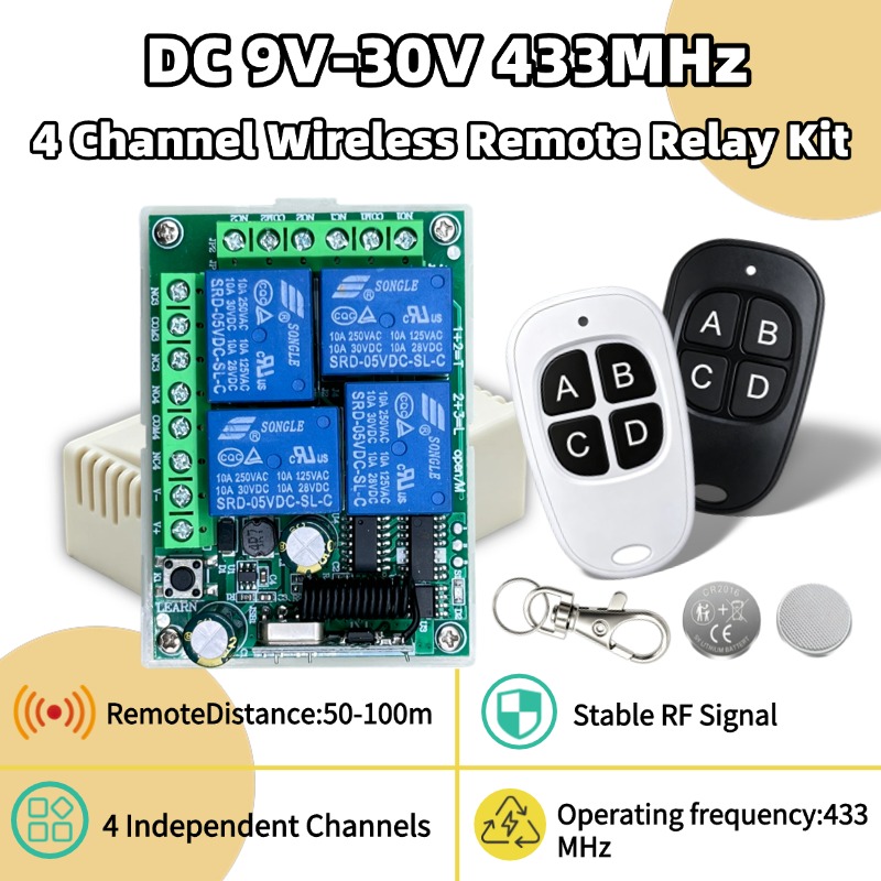 Diy Electronics Button - Telecomando Universale Wireless 433MHz, Modulo Ricevitore