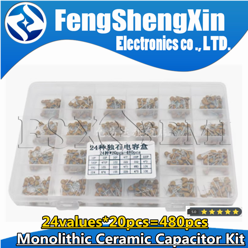 24 valori * 20 pezzi = 480 pez - Capacitor Kit Assortment recensione e prezzo